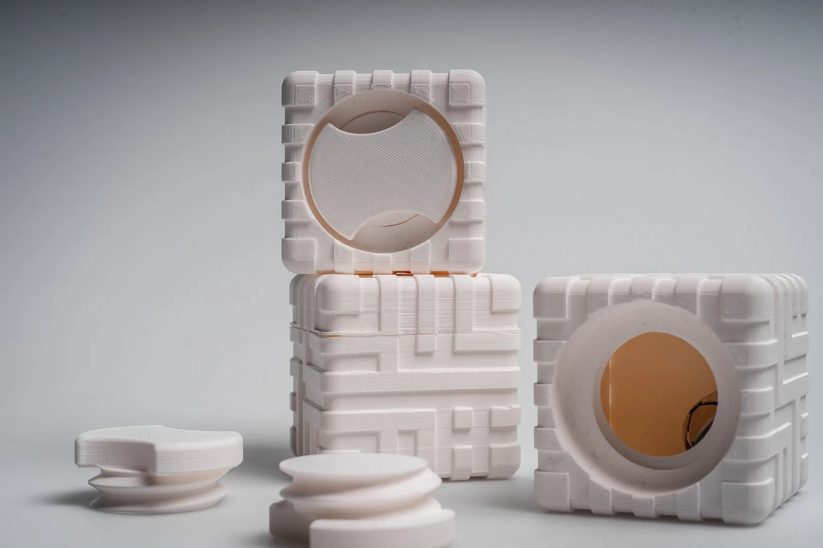 Closeup of the visually impaired project boxes